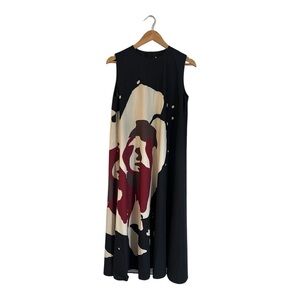 Georgette Contemporary Women's Dress Size Large Artsy Maxi Long Sleeveless